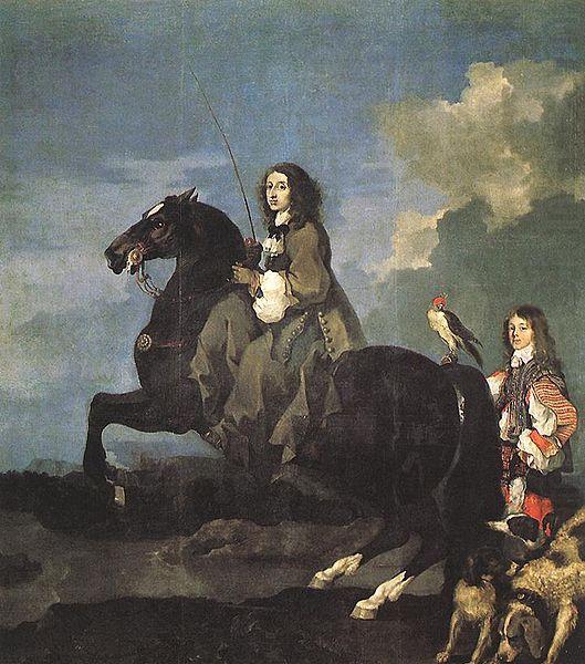 Sebastien Bourdon Queen Christina of Sweden on Horseback china oil painting image